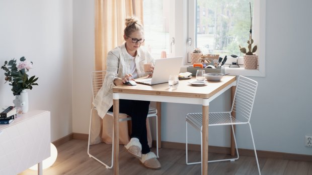 Woman with a computer